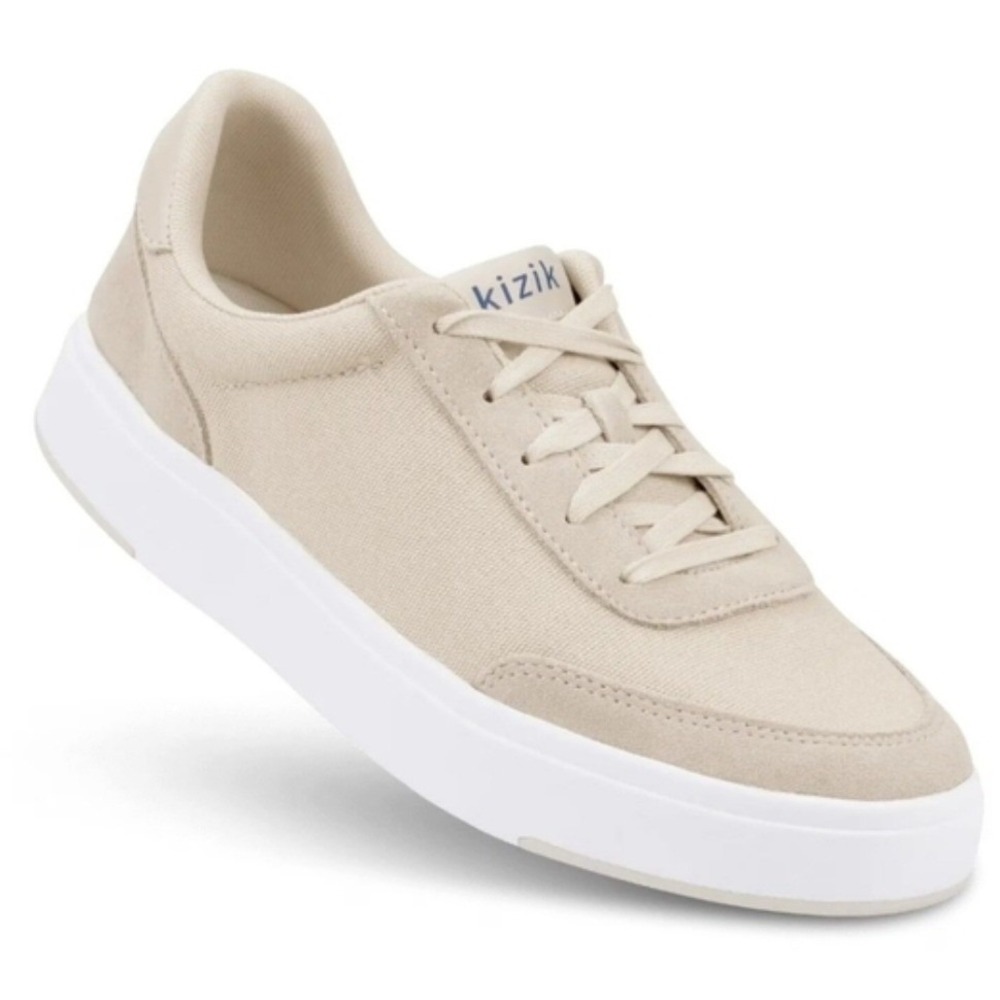 KIZIK Prague Casual Low Sneakers Bone Beige Canvas Unisex Men 9 Womens 10.5 VGUC